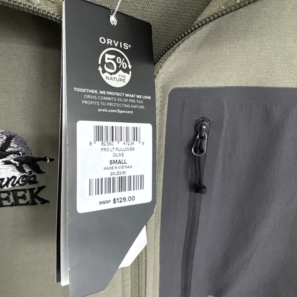 Orvis Pro LT Softshell Pullover 3/4 Zip Men Size S NWT - Picture 9 of 13
